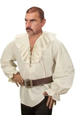 WIDMANN Camicia Pirata Medievale Beige Con Ruches Volant A Balze
