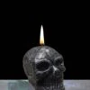 Candela Halloween A Forma Di Teschio Grigio