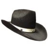 Cappello Cowboy Nero Con Fascia Bianca
