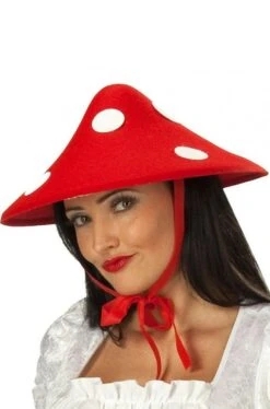 Cappello Da Fungo Rosso A Pois Bianchi Adulto Taglia Unica