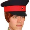Cappello Uniforme Russa Adulto Nero Con Fascia Rossa