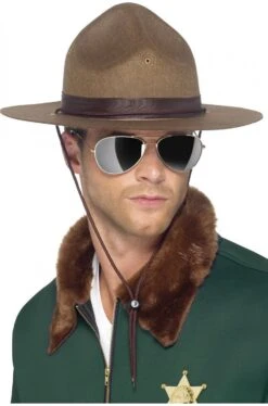 Smiffys Cappello Sceriffo Ranger Sergente Marines Floccato Adulto