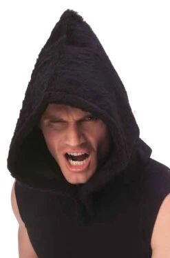 Cappuccio Nero Da Boia In Pelouche Per Cosplay, Medievali
