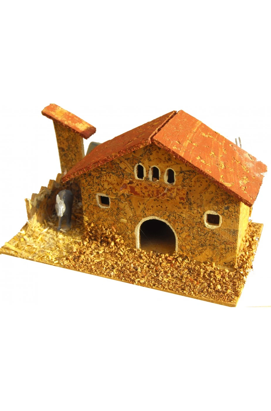 Casetta Per Presepe Con Asinello Illuminata 220V.circa 20cm - immagine 2