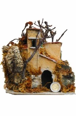 Casetta Presepe Artigianale Realizzata A Mano.Circa 17x19cm