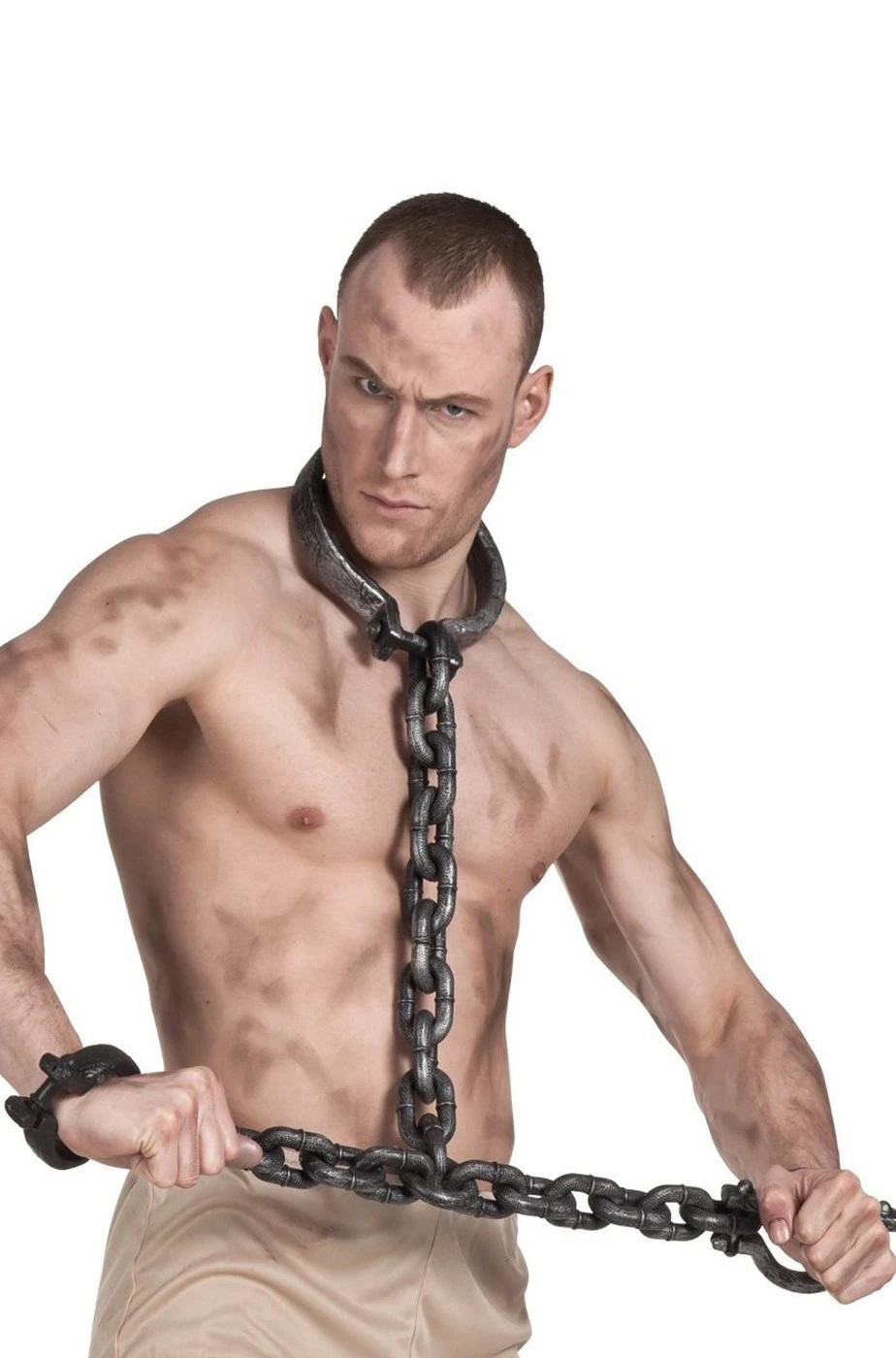 Catene Da Detenuto O Carcerato Con Ceppo Per Testa E Mani