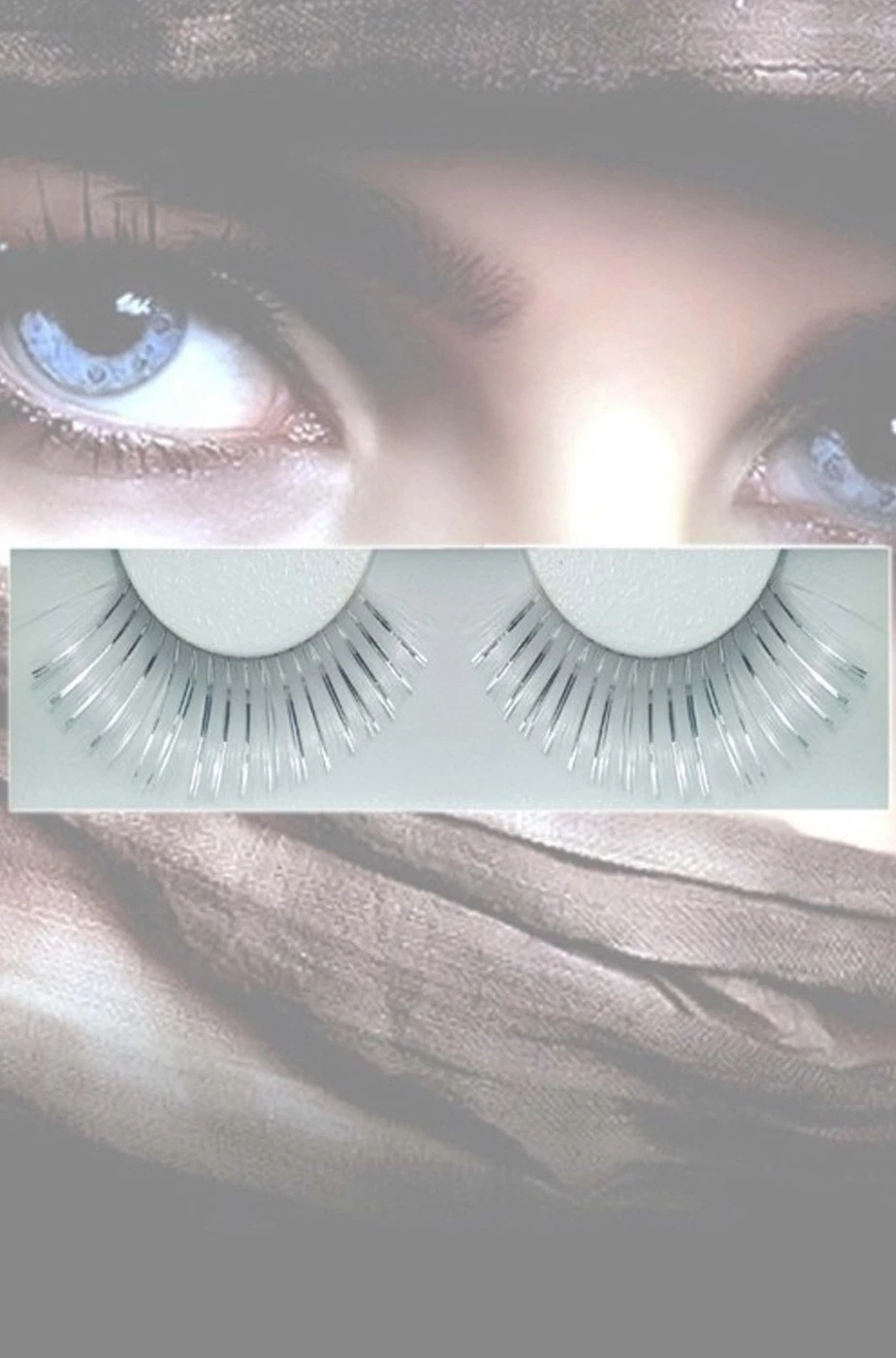 Smiffys Ciglia Finte Lunghe Argento E Bianche