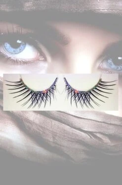 Smiffys Ciglia Finte Nere Ad Incrocio Con Brillantini