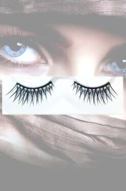 Ciglia Finte Nere Con Brillantini Sulla Palpebra