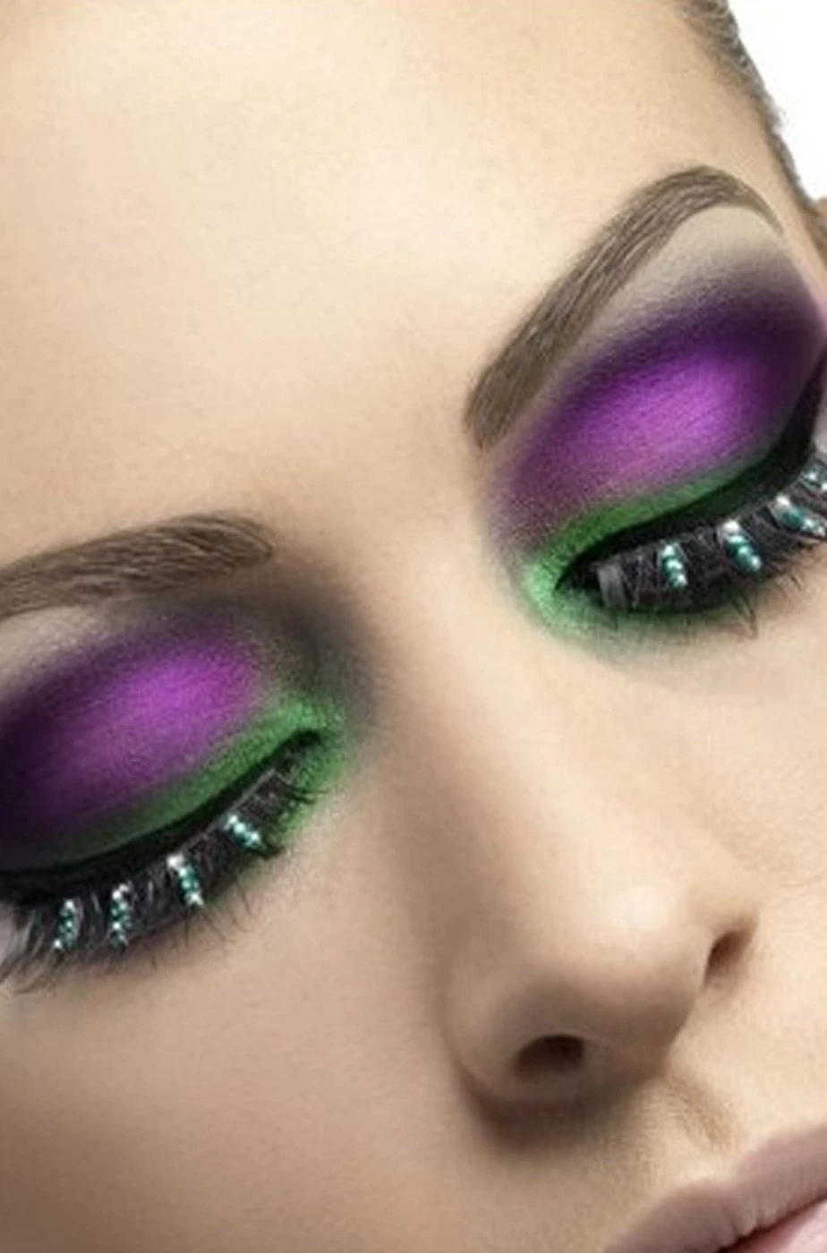 Smiffys Ciglia Finte Nere Con Brillantini Verdi - immagine 2