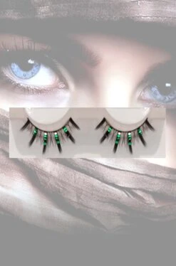 Smiffys Ciglia Finte Nere Con Brillantini Verdi