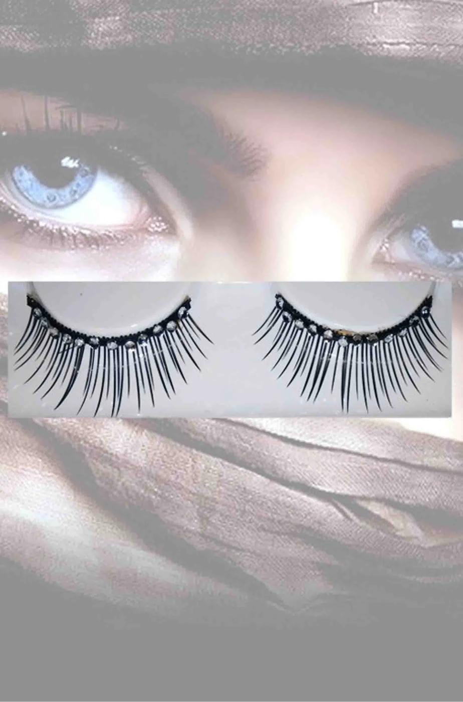 Smiffys Ciglia Finte Nere Con Brillantini