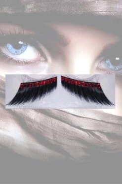 Smiffys Ciglia Finte Nere Con Cristalli Rossi