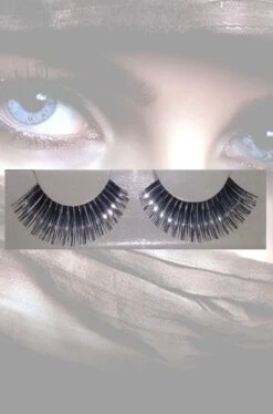 Smiffys Ciglia Finte Nere E Argento Olografiche