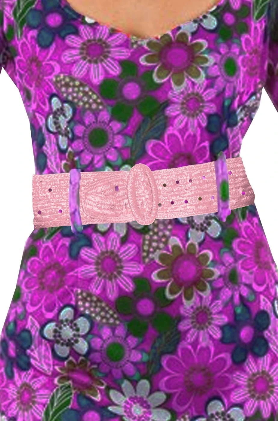 Cintura Da Donna Stile Anni 70 Hippie O Flower Power Rosa Antico