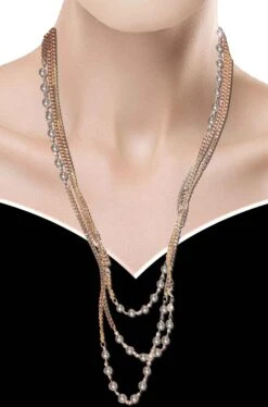 Collana Color Oro Filo Di Perle Finte In Stile Anni 30 O 40