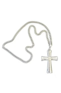 Collana Con Croce Color Argento Decorata Per Papa, Vescovo, Preti