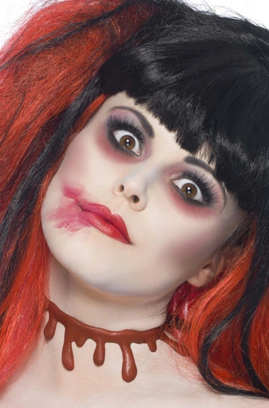 Smiffys Collana Con Ferite Per Il Collo E Colature Di Sangue