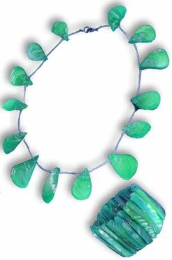 Smiffys Collana Di Conchiglie Finte E Bracciale In Plastica Verde