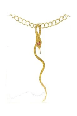 Collana Lunga Egiziana Cleopatra Con Pendente A Serpente