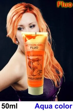 Trucco Teatrale Colore Gel Per Capelli Fluo 50 Ml Arancio