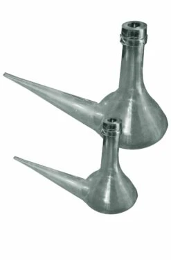 Coppia Di Alambicchi In Vetro A Pirone A Punta Oggetti Di Scena Per Professori Pazzi