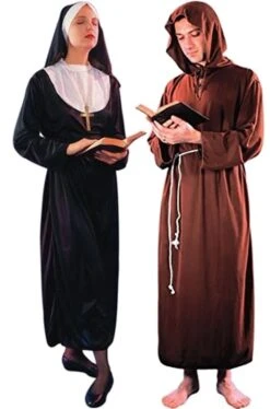 Coppia Di Costumi Di Carnevale Suora E Monaco