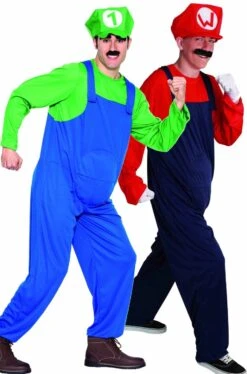 Coppia Di Costumi Di Carnevale Super Idraulici