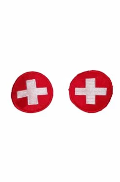 Coppia Di Toppe Patch Croce Rossa Per Costume Da Infermiera O Dottore