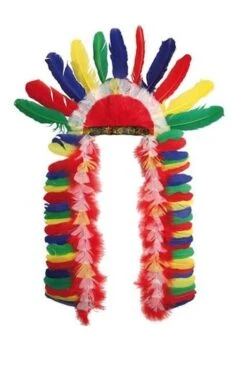 Copricapo Indiano Pellerossa Con Piume