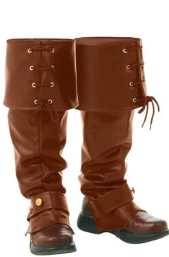 Copristivale Da Pirata O Steampunk Con Risvolto E Stringhe Marrone