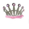 Smiffys Corona Principessa A Tiara Argento Con Marabou Rosa