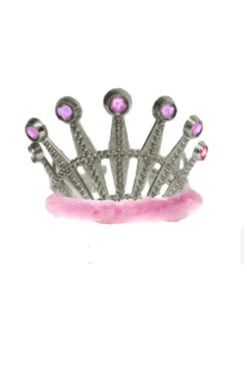 Smiffys Corona Principessa A Tiara Argento Con Marabou Rosa