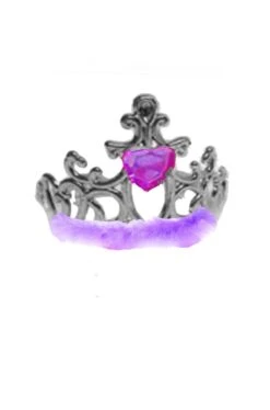 Smiffys Corona Principessa A Tiara Argento Con Marabou Viola E Cuore
