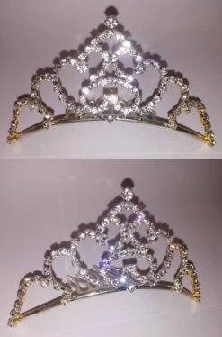 Smiffys Corona Principessa A Tiara In Metallo Con Pietre Finte Strass