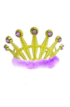 Smiffys Corona Principessa A Tiara Oro Con Marabou Viola E Cuore