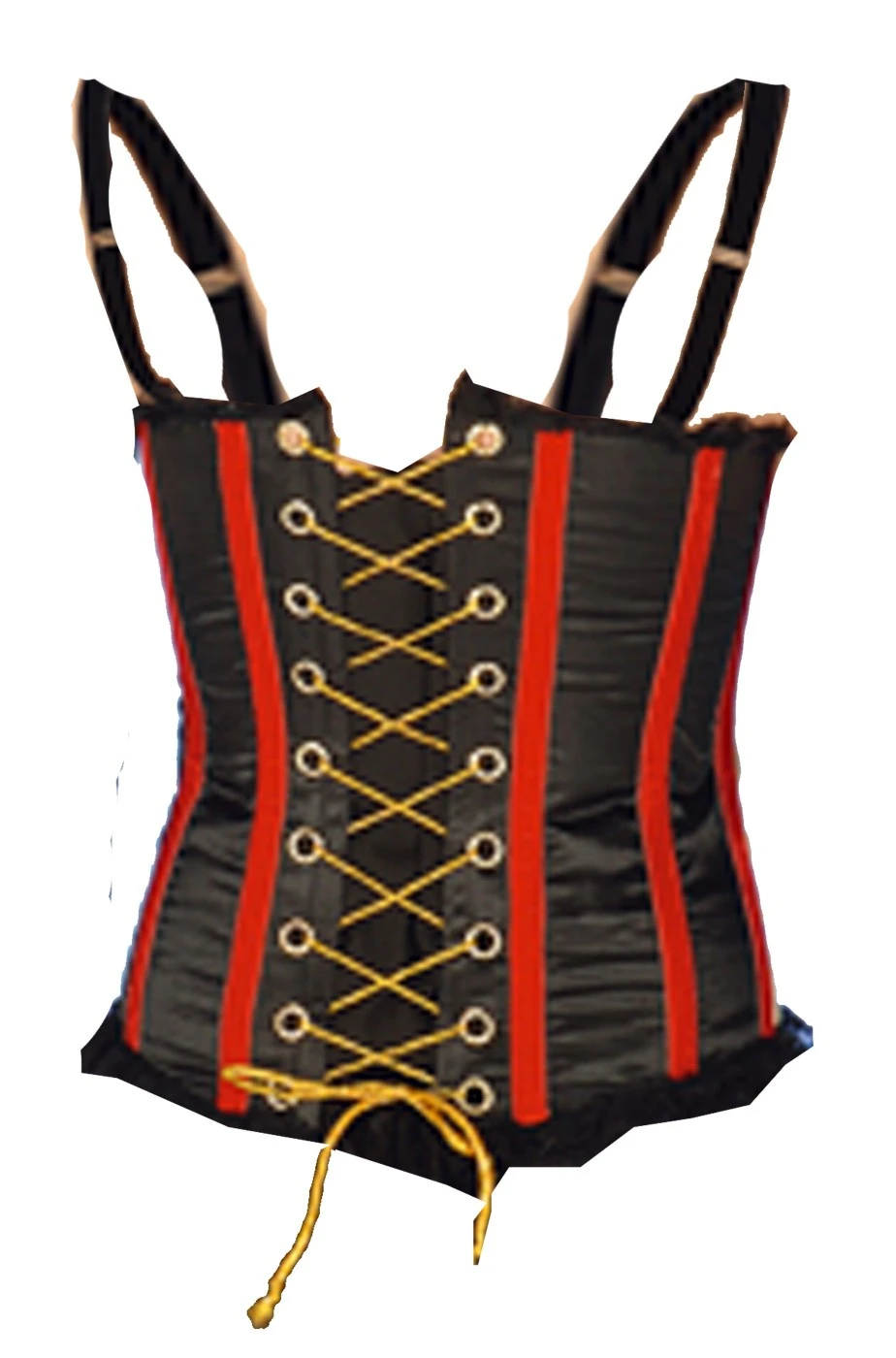 Corsetto Burlesque Oro E Nero Strega Vampira - immagine 3