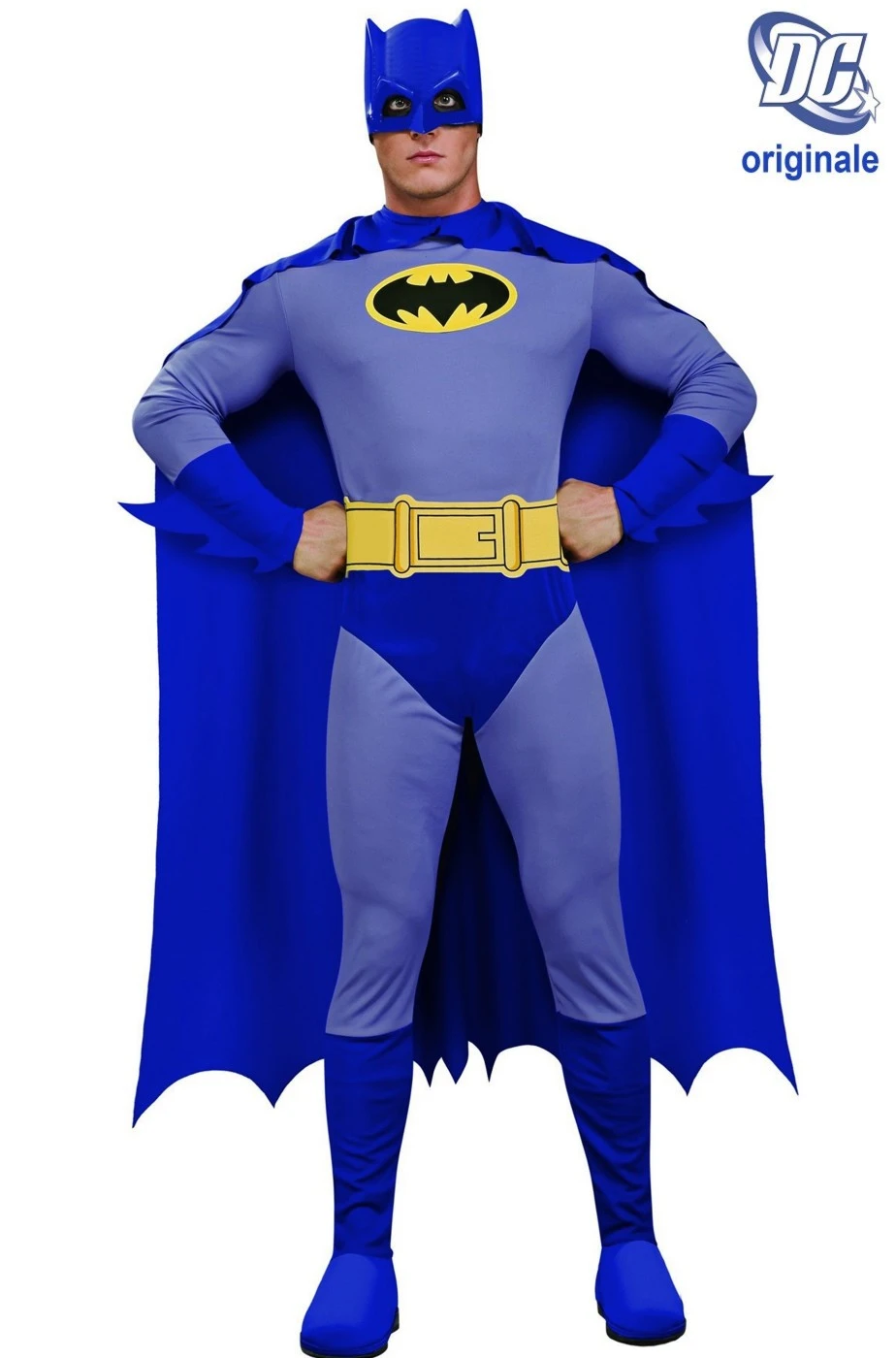 Costume Batman Grigio E Blu Cartoon Adulto