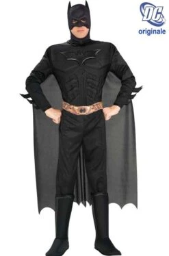 Costume Batman Nero The Dark Night Rises Con Cintura Stampata