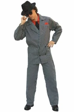 Costume Uomo Gangster Nero E Bianco Boss Della Mafia