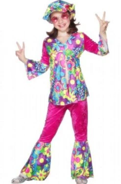 Smiffys Costume Carnevale Bambina Figlia Dei Fiori Anni 70