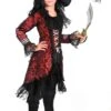 Costume Carnevale Bambina Pirata Corsara Rossa