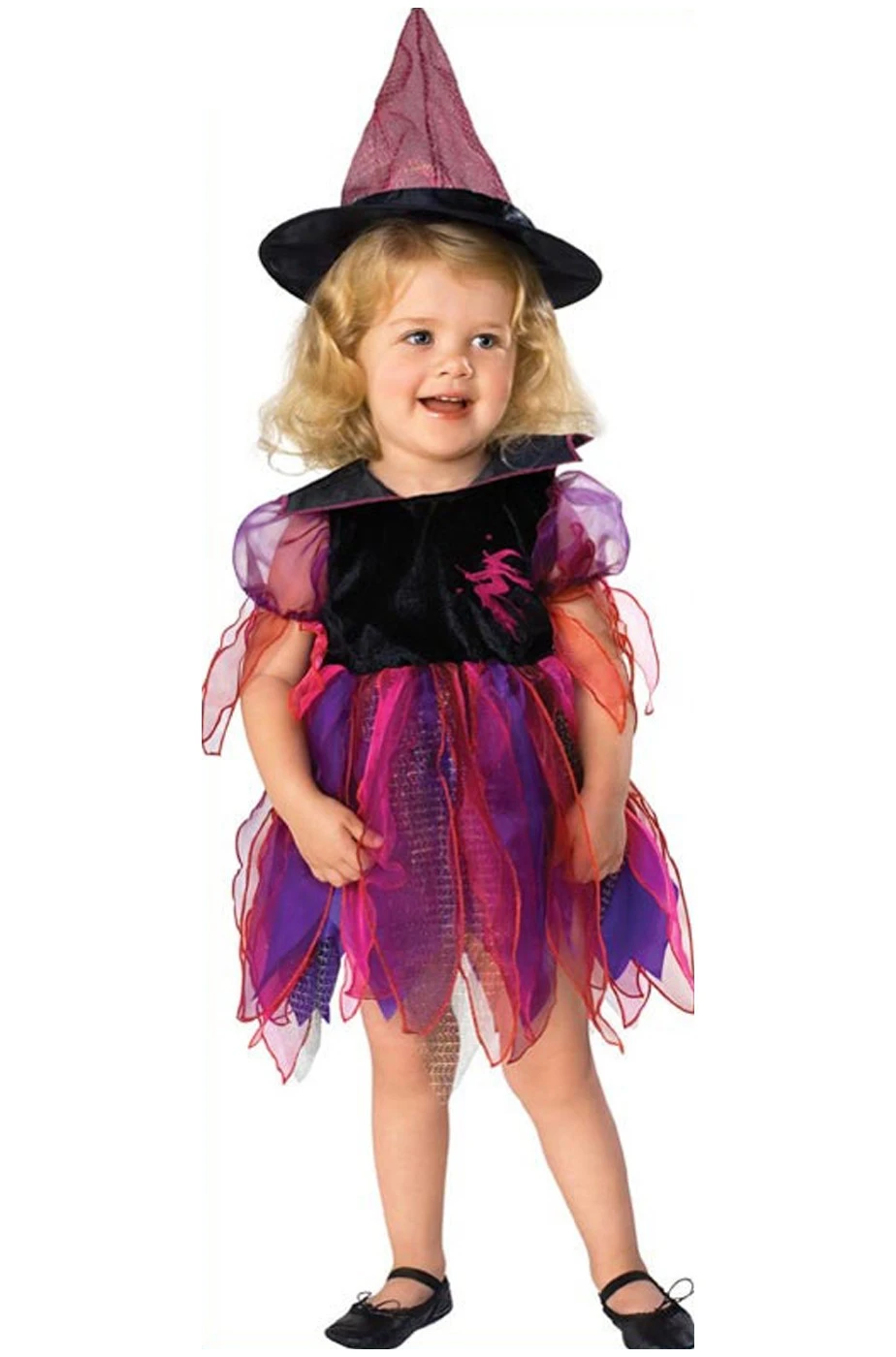 Costume Carnevale Bambina Strega Arcobaleno