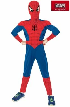 Costume Carnevale Bambino Spiderman De Luxe Con Muscoli