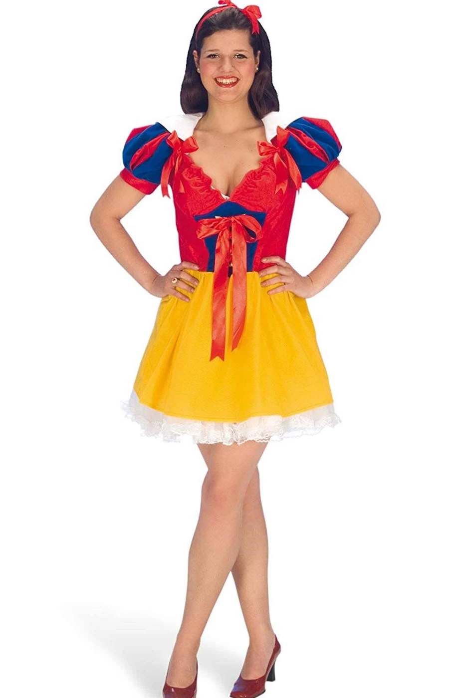 Costume Donna Biancaneve Corta Robusto - immagine 2