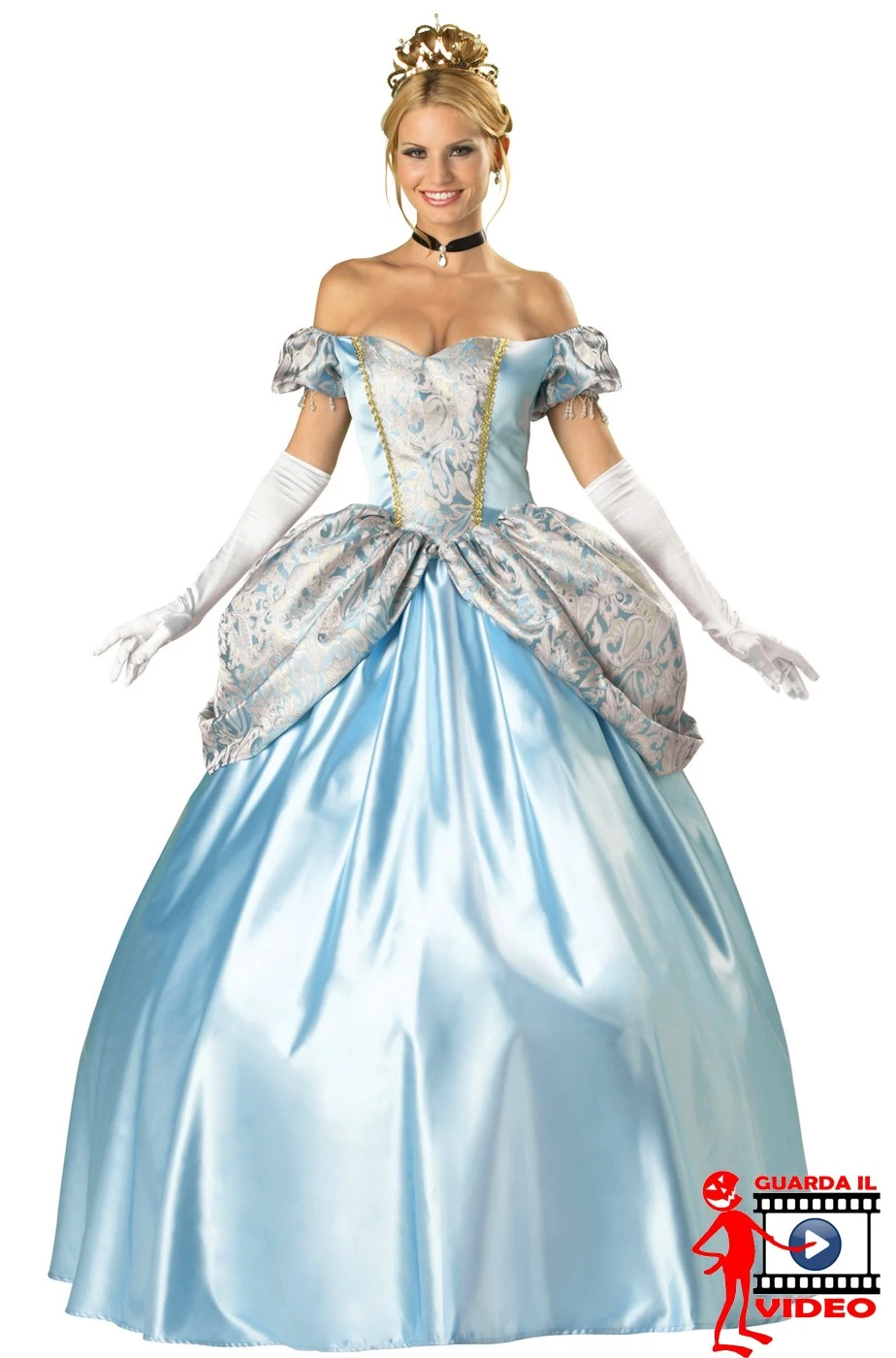 Abito Adulta Da Principessa Azzurra Meraviglioso E Fiabesco