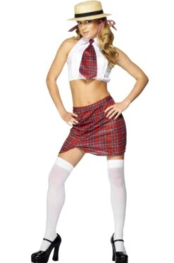 Smiffys Costume Donna Scolara Bianca Con Top E Kilt