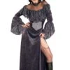 Costume Donna Vampira Nero Lungo Maniche Lunghe