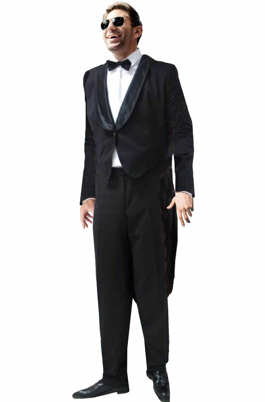 Costume Giacca Nera Frac Uomo Charlie Chaplin Charlot O Penguin - immagine 2