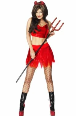 Smiffys Costume Donna Diavoletta Rossa A Pancia Scoperta